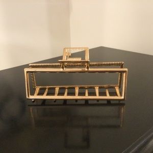 Gold Tone Rectangular Cage Hair Clip